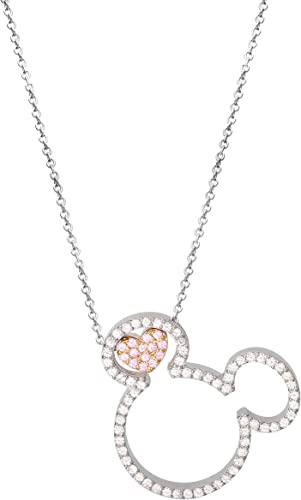 Mickey Mouse Silver Rose Gold Necklace