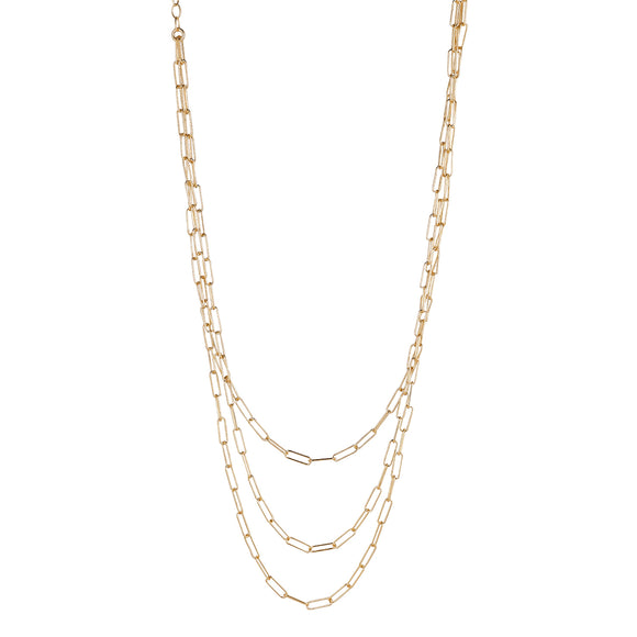 18ct Gold Plated Sterling Silver 3 Layered Link Chain