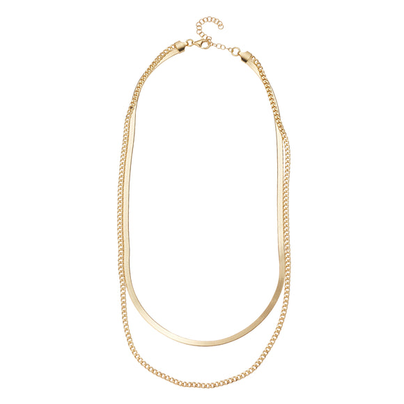 Sterling Silver 18ct Gold Layered Duo Necklace