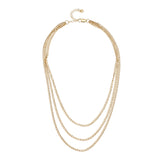 Sterling Silver 18ct Gold Triple Layered Curb Chain Necklet