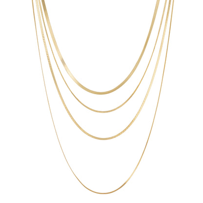 Sterling Silver 18ct Gold 4 Layered Snake Necklet