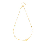 Sterling Silver 18ct Gold Multi-size Ball Chain Necklace
