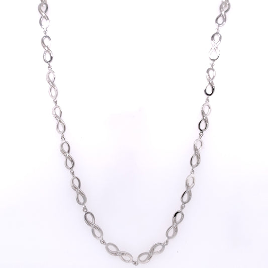 Sterling Silver CZ Infinity Necklet NC302