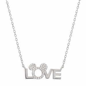 Disney Mickey Mouse Silver Plated Love Necklace
