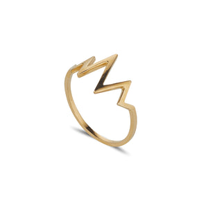 9ct Gold Lightening Bolt Ring GR394