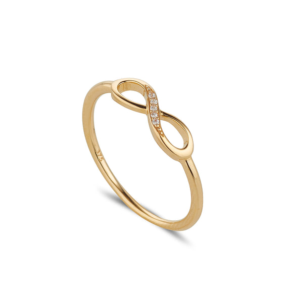 9ct Gold CZ Infinity Ring