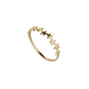 9ct Yellow Gold Star Band Ring