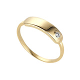 9ct Gold CZ ID Plate Ring
