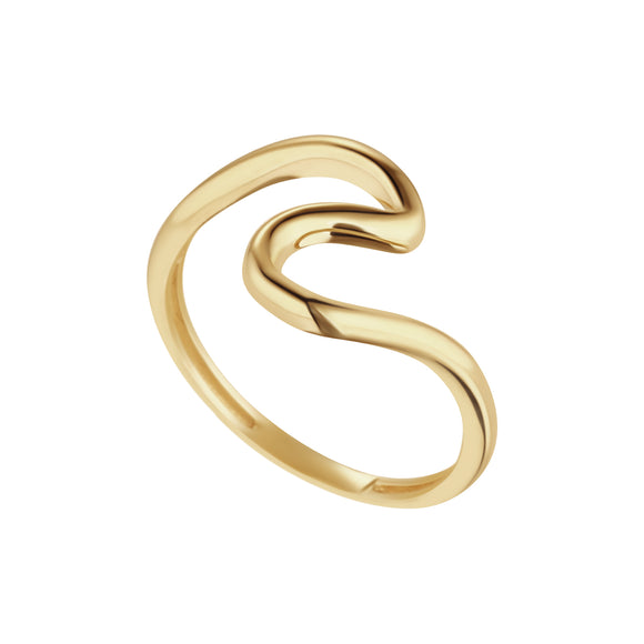 9ct Yellow Gold Wave Ring GR399