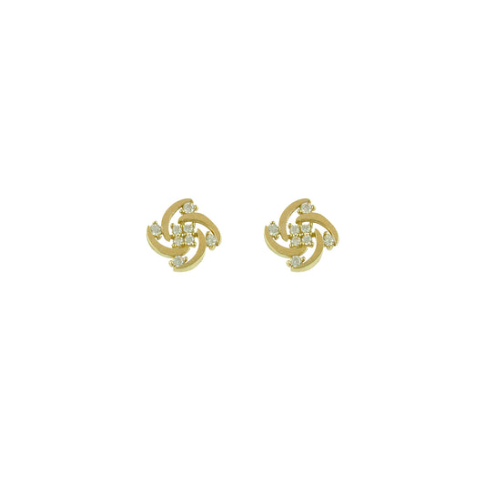 9ct Gold Celtic CZ Knot Earrings