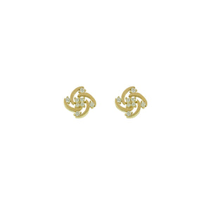 9ct Gold Celtic CZ Knot Earrings