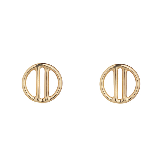 9ct Gold Open Circle Stud Earrings