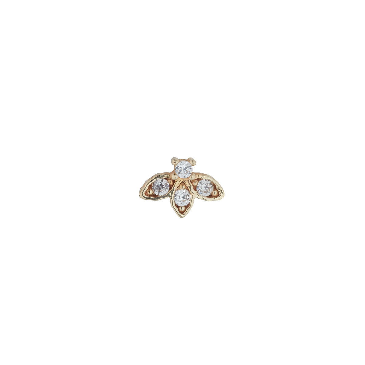 9ct Yellow Gold CZ Lotus Piercing NG3267