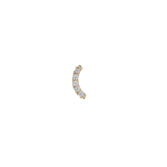 9ct Yellow Gold CZ Curved Bar Piercing NG3268