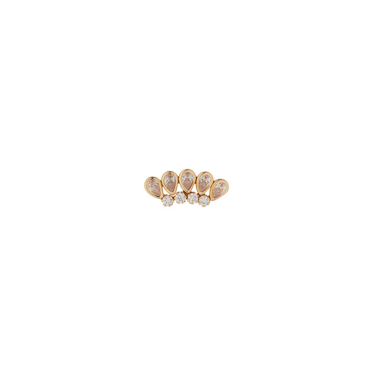 9ct Yellow Gold CZ Garland Piercing NG3272