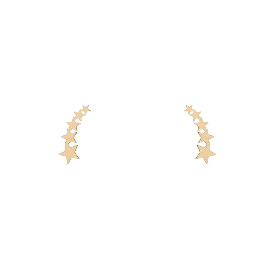 9ct Gold Shooting Star Graduated Ear Climber