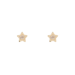 9ct Gold Star Two-tone Stud Earrings