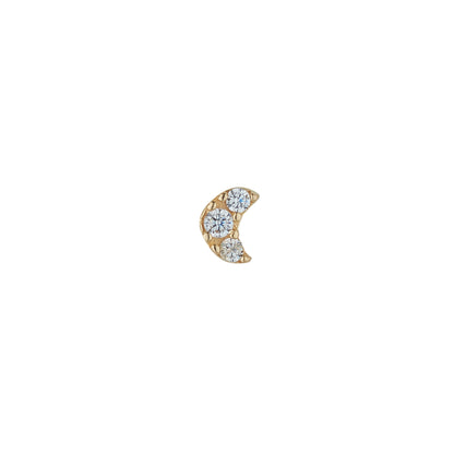 9ct Yellow Gold CZ Moon Piercing NG3292
