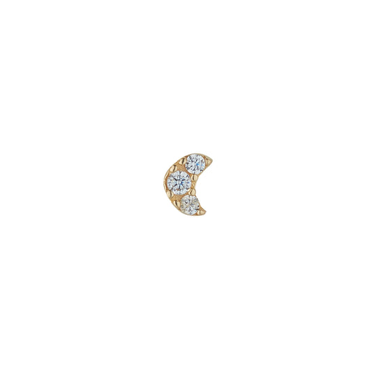 9ct Yellow Gold CZ Moon Piercing NG3292