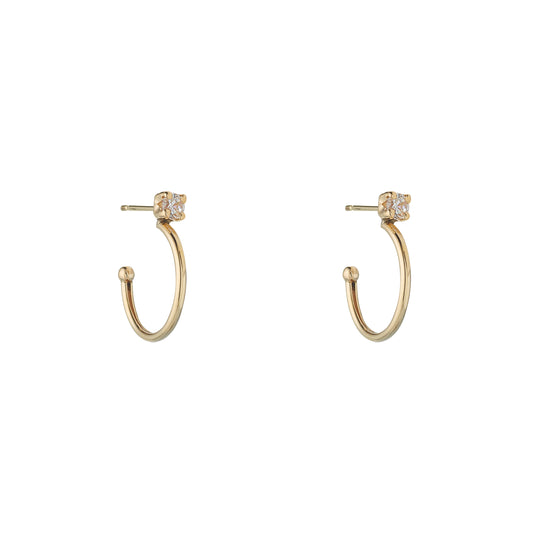 9ct Gold CZ Hoop Earrings GEZ500