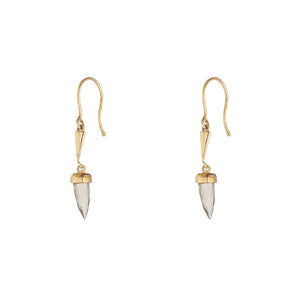 9ct  Gold Smokey Quartz Horn Drop Earrings