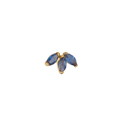 9ct Yellow Gold Sapphire Marquise Lotus Piercing NG3327
