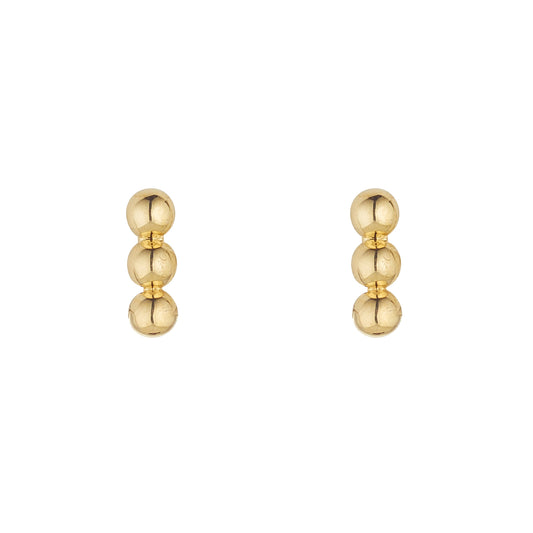 9ct Gold 3 Circles Stud Earrings