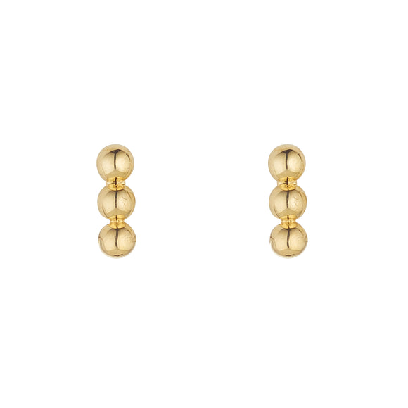 9ct Gold 3 Circles Stud Earrings