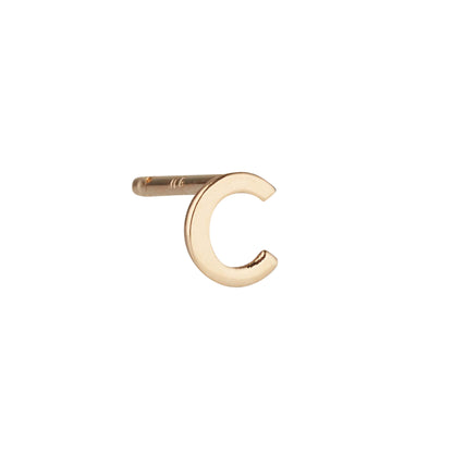 9ct Initial Single Stud Earring