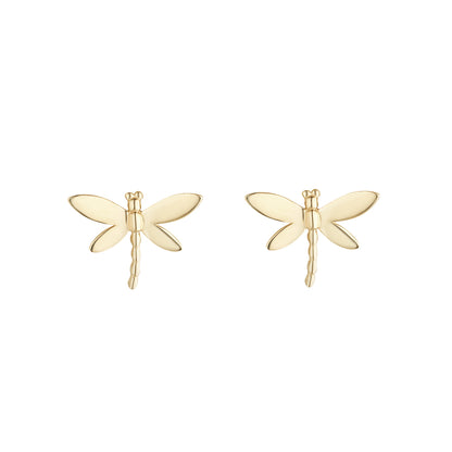 9ct Gold Dragonfly Stud Earrings