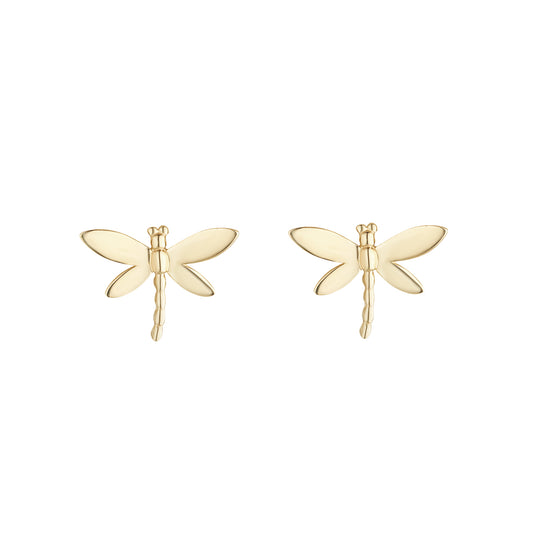 9ct Gold Dragonfly Stud Earrings