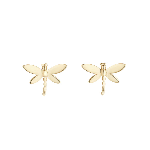 9ct Gold Dragonfly Stud Earrings