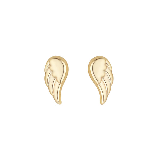 9ct Gold Angel's Wing Stud Earrings