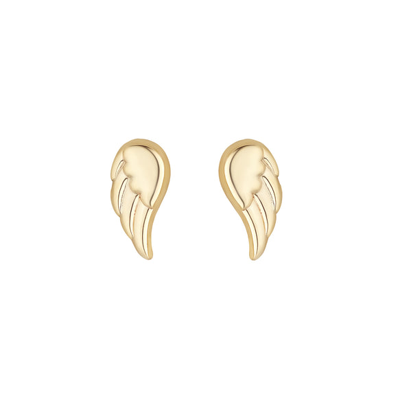 9ct Gold Angel's Wing Stud Earrings