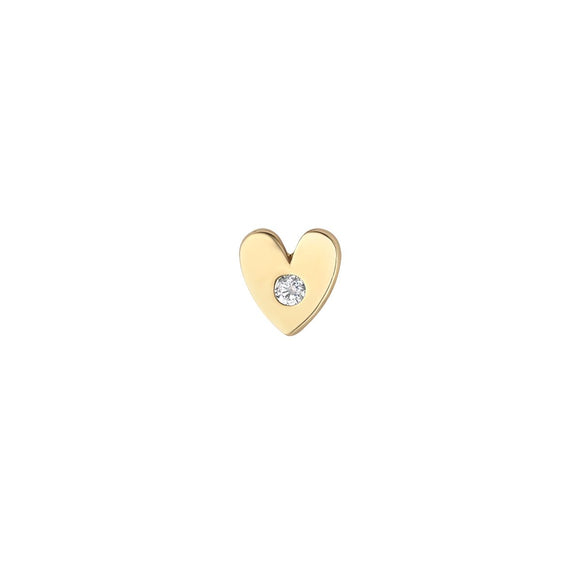 9ct Yellow Gold CZ Heart Piercing NG3480