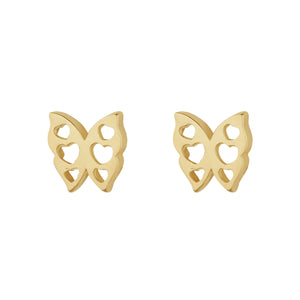 9ct Gold Filigree Butterfly Stud Earrings