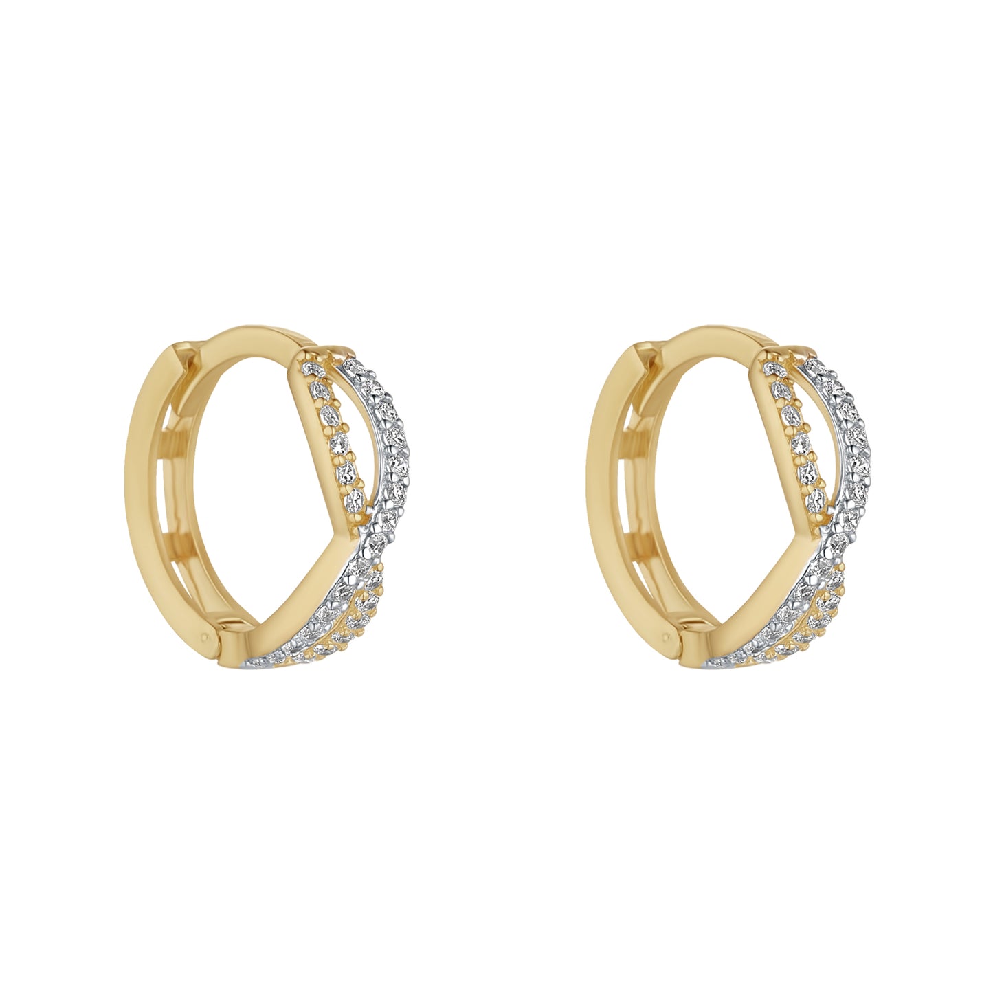 9ct Gold CZ Infinity Huggie Earrings