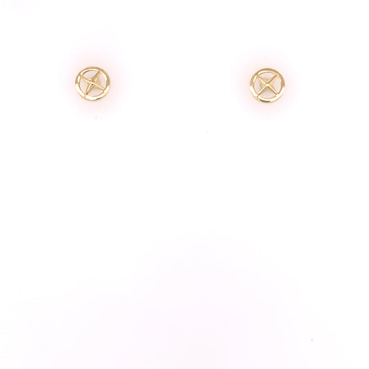 9ct Gold Compass Stud Earrings