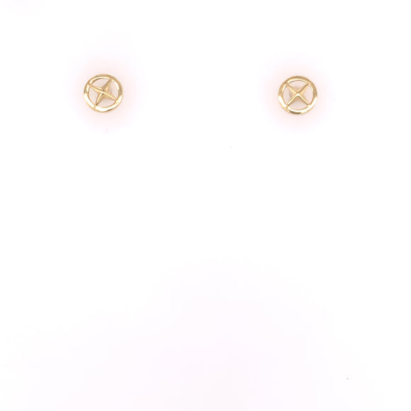 9ct Gold Compass Stud Earrings