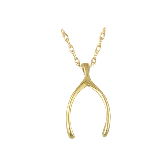 9ct Gold Wishbone Pendant GP329