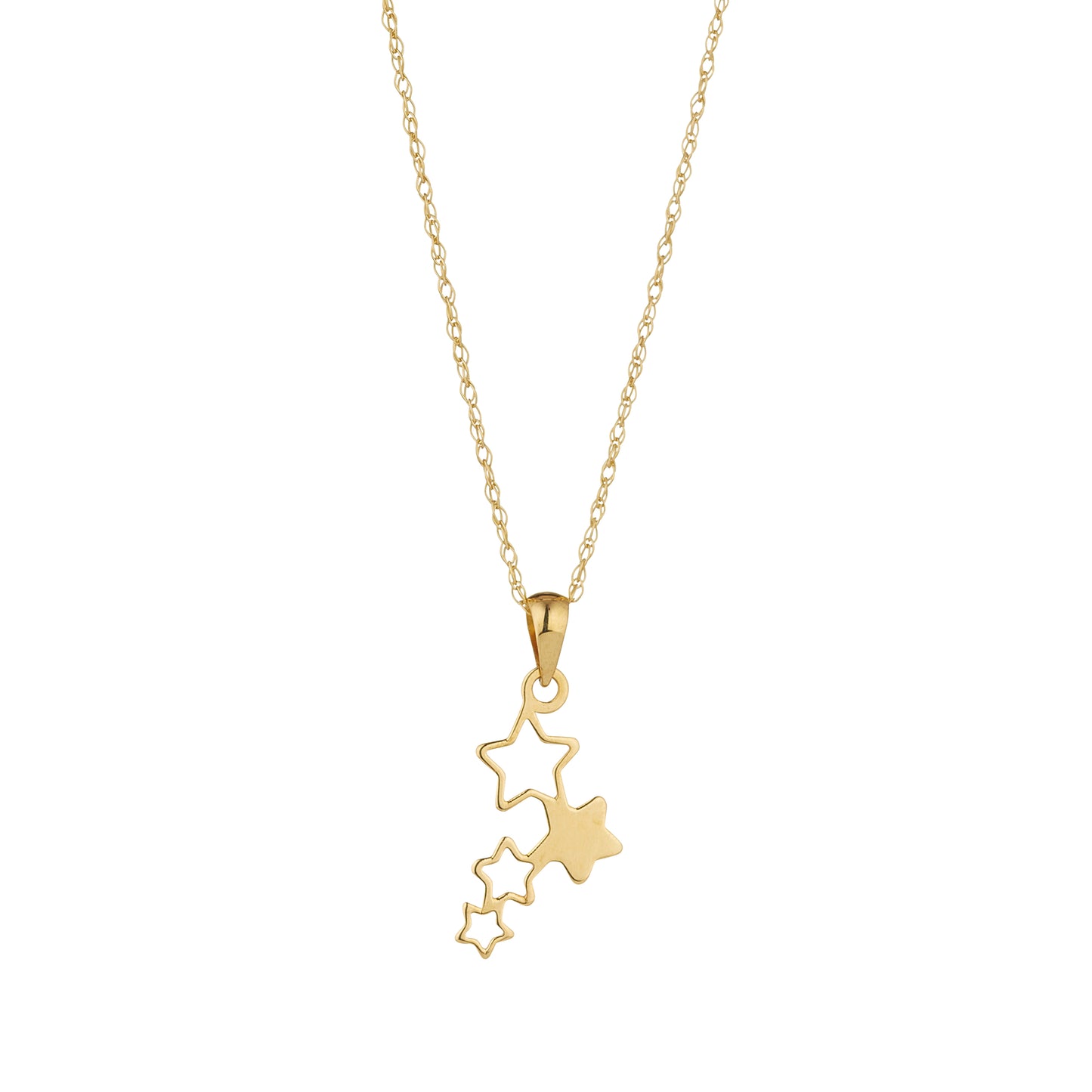 9ct Gold Open Stars Pendant