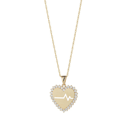 9ct Gold My Beating Heart CZ Pendant GPZ382