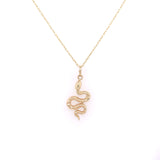9ct Gold Textured Snake Pendant
