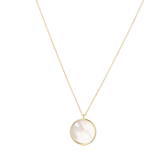 9ct Gold Mother of Pearl Disc Pendant