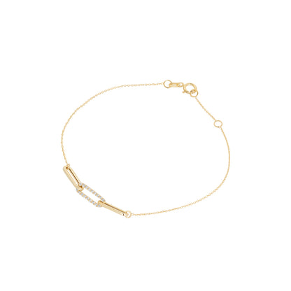 9ct Gold CZ Oval Link Fancy Bracelet