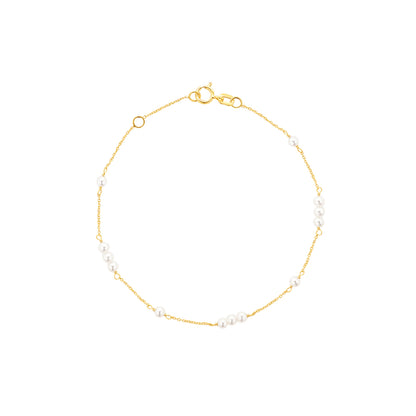 9ct Gold Pearl Section Bracelet GB489