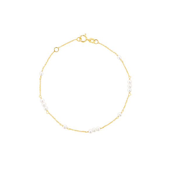 9ct Gold Pearl Section Bracelet