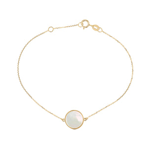 9ct Gold Mother of Pearl Disc Bracelet
