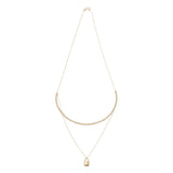 9ct Gold Layered Curb Chain & Padlock Necklet