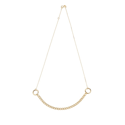 9ct Gold Circle & Curb Chain Necklet